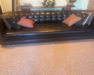 Tufted Brown Leather Sofa