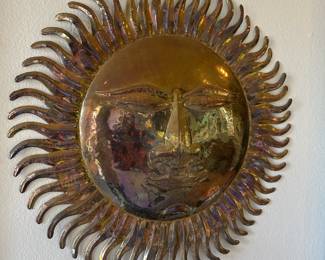 Hammered Metal Sunburst Wall Hanging 