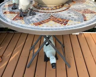 Mosaic Tile Top Patio Accent Table