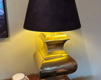 Pair of Regency Hollywood Style Brass Table Lamps