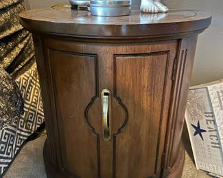 Mid Century Round Drum End Table