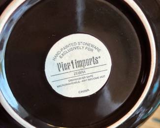 Pier 1 Imports Teal Peacock & Zebra Dinnerware Set