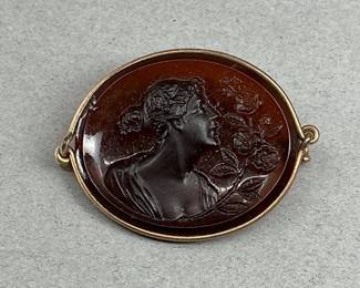 Carnelian Cameo Brooch