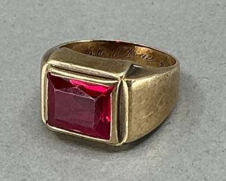 Men's 10K Ruby Ring