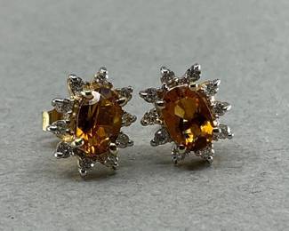 14K and Citrine Stud Earrings