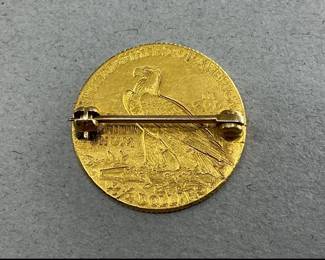 Incused Quarter Eagle Gold Coin Pin