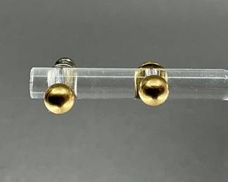 14K Gold Ball Stud Earrings