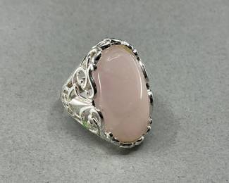 Sterling Rose Quartz Ring