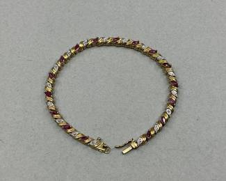 Sterling, Ruby Bracelet
