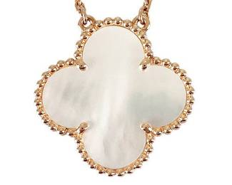 Van Cleef & Arpels Magic Alhambra Ginza Edition 18K Rose Gold Pendant Necklace