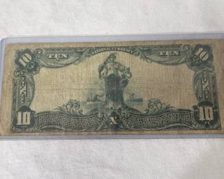 Lot 628 1904 Ten Dollar Bill back 