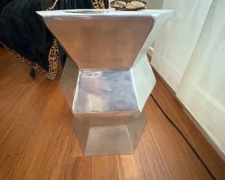 WEST ELM SILVER OCTAGONAL TABLE