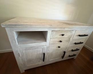 54' WHITE WASHED RUSTIC DRESSER