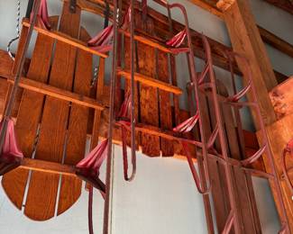 VINTAGE WOODEN SLEDS!
