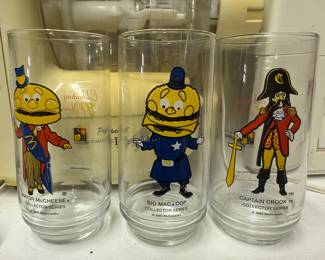 WHAT? HOLY COW. Collectible McDonald's drinking glasses.