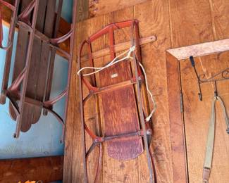 VINTAGE WOODEN SLEDS!