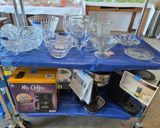 Crystal items and coffee pots