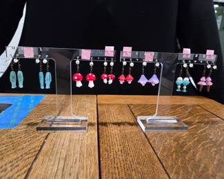 Glass earrings created by young entrepreneur