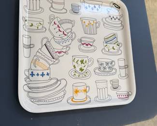 Vintage Tea Cup Design Serving Tray - $15