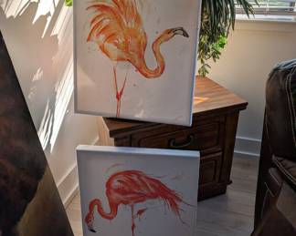 Flamingo paintings 