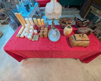 more candles! Awesome lamp, vanity tray, decorative boxes/trinket box