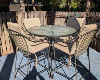 glasstop bistro table and chairs