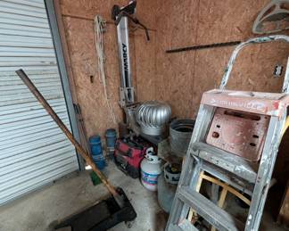 Car jack, ladders and step stools, workout equipment
