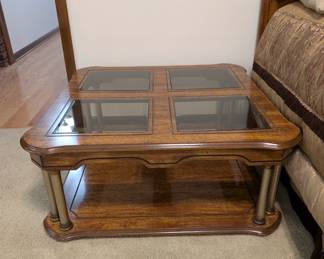 Glass oak coffee table