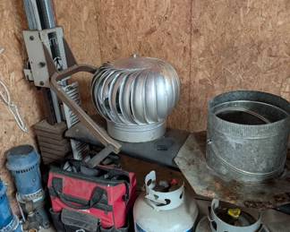 propane tanks and tool bags 