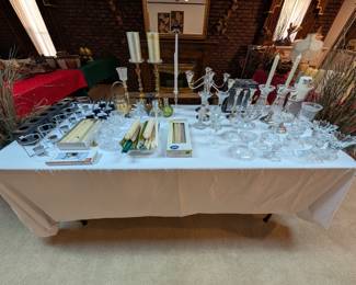 tea light candle holders, TONS of candle sticks beeswax, all shapes and sizes. Crystal candelabra  