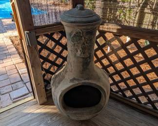Medium size traditional terracotta chiminea 
 