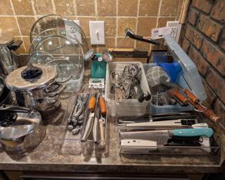 Loads of kitchen utensils 