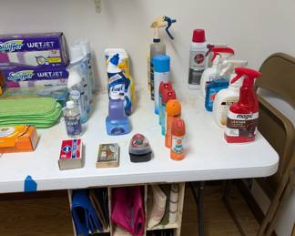 Lots of cleaning supplies