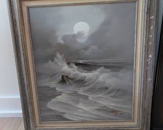 Beautiful stormy seas painting Large
