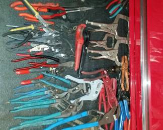 Pliers, crescent wrenches, side cutters, grips