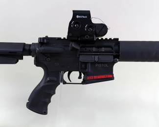Surplus Ammo & Arms LLC LOW15 .223 Rem Pistol SN# SA13837, L3 EOTech Red/Green Sight, Adjustable Brace