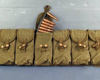Military Ammunition Bandolier with 7.62 x 39mm Ammo, Approx 220 Rds