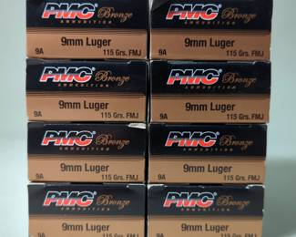 PMC Bronze 9mm Luger Ammo, Approx 400 Rds