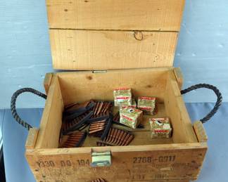 Wolf Military And Stripper Clips 7.62 x 39mm Ammo In Wood Storage Box, Approx 220 Rds