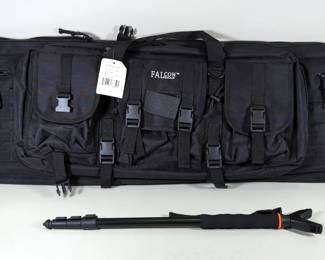 Falcon Gear Soft Rifle Case And Vanguard Scout M62 Monopod