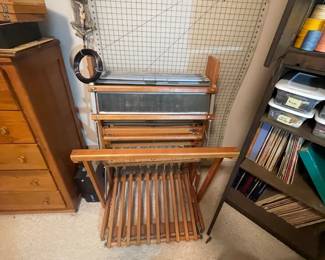 Vintage floor weaving loom, 
