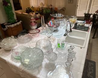 Assortment of crystal pieces make an $ offer for all or partial
