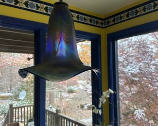 Art glass swag light