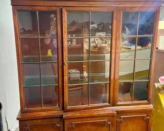 Gorgeous Chippendale breakfront! A great place to display China, barware, valuable, decor, etc.