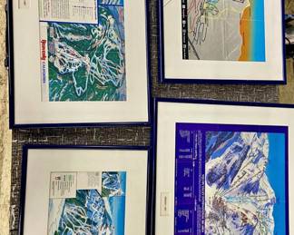 Vintage ski resort trail maps