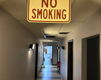 Large vintage no smoking sign