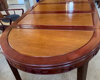 LUXURY TWO TONE ROSE WOOD ORIENTAL DINING TABLE