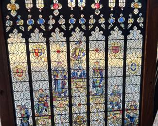 SHAKESPEAR SEVEN AGES OF MAN STAINED GLASS PANEL 16 X 20