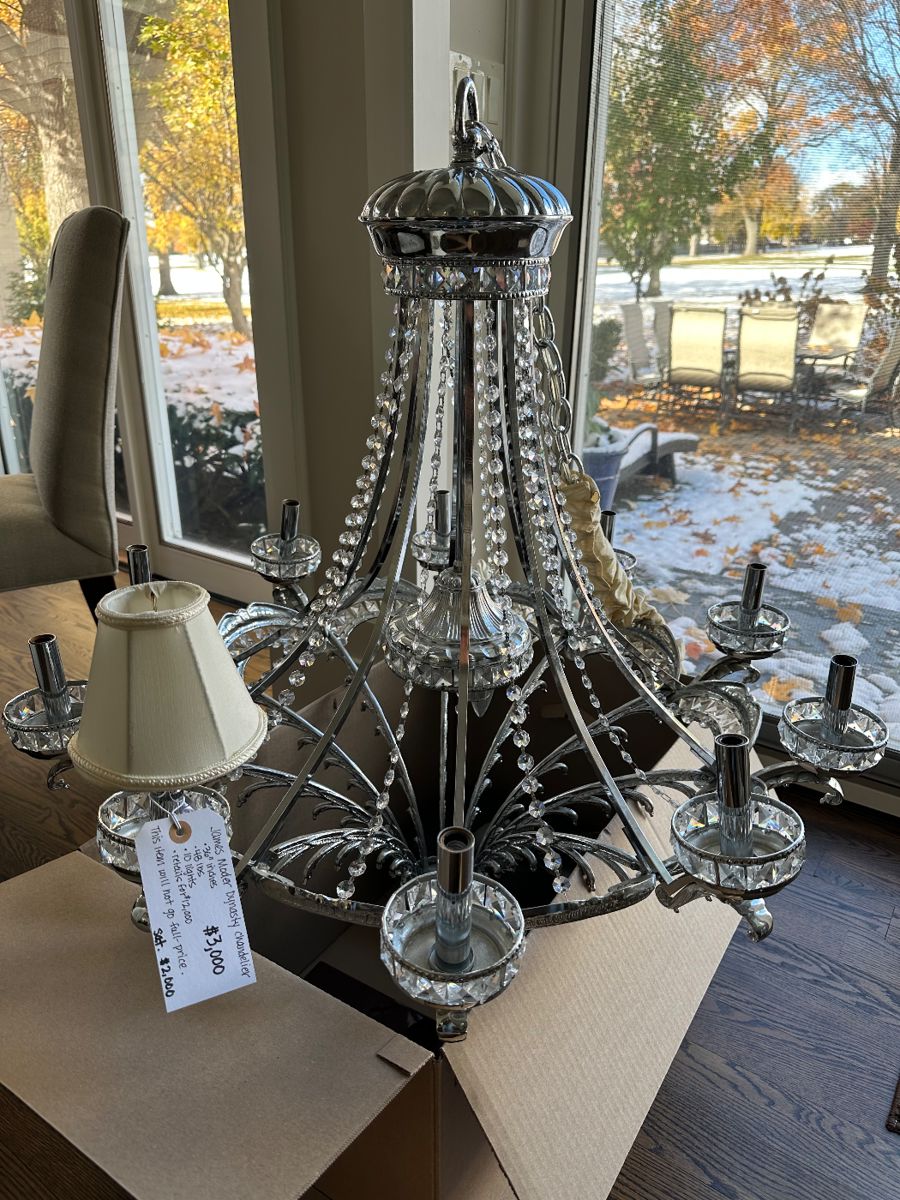James Moder Dynasty Chandelier
36”
48 lbs
10 lights
$3,000
This item will not go half-price.
Saturday price will go down to $2,000.