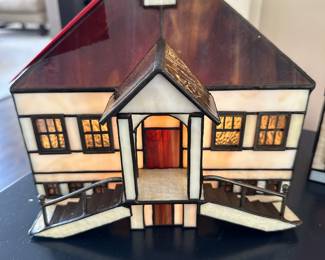 Bill Job handmade stained glass house